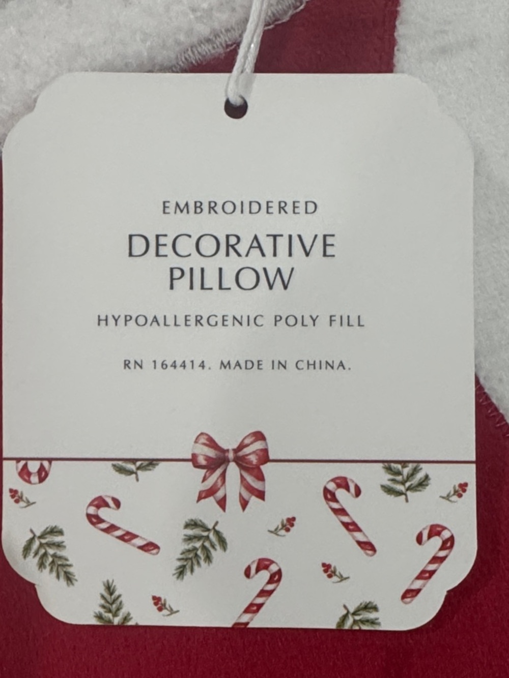 Santa Cocoa Mug Christmas Throw Pillow Embroidered Holiday Accent NWT - Picture 5 of 6